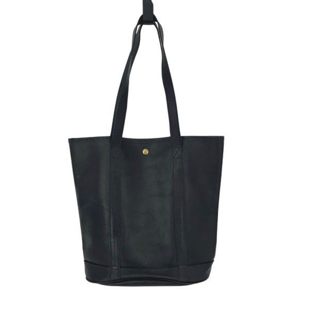 J. W. Hulme, Classic Black Leather Tote Bag. Quality leather work. Rare.